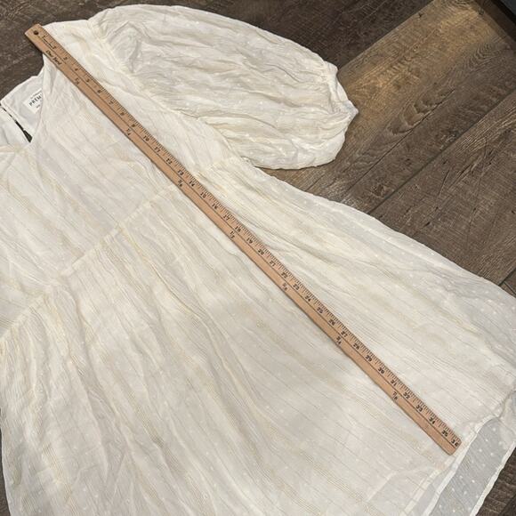 NWT Molly Bracken Women's White Short Dotted Swiss Dress Off White Gold Size XL - Picture 8 of 13